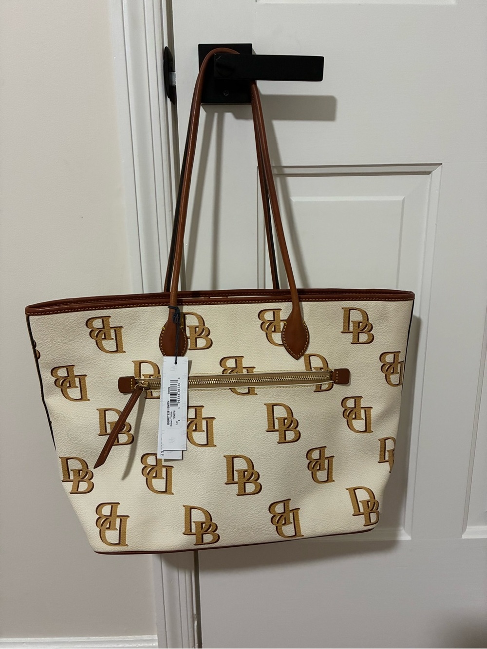 DOONEY & BOURKE LARGE LEATHER ALTO CANVAS TOTE